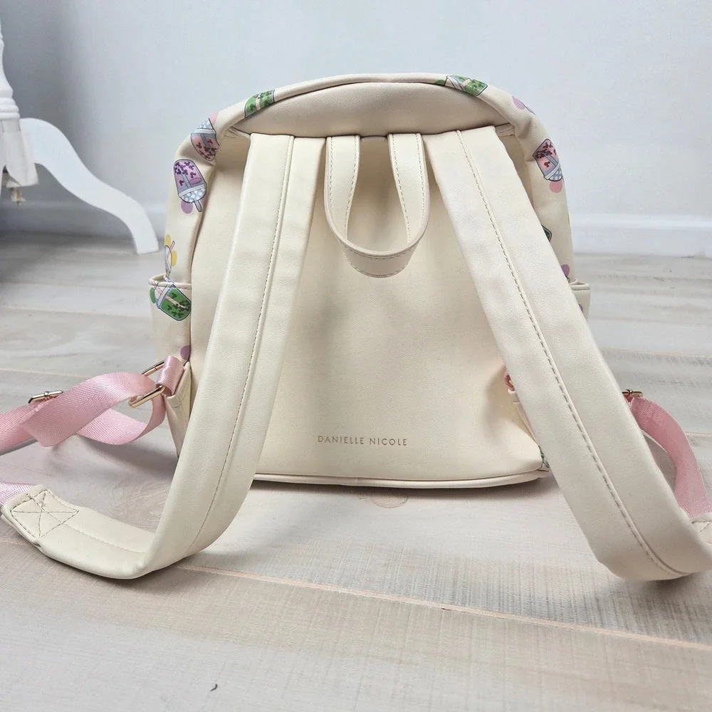 Disney x Danielle Nicole Boba Tea Mickey Mouse Mini Backpack Cream Shaker Pocket
